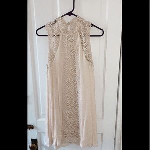 Cream colored lace overlay dress